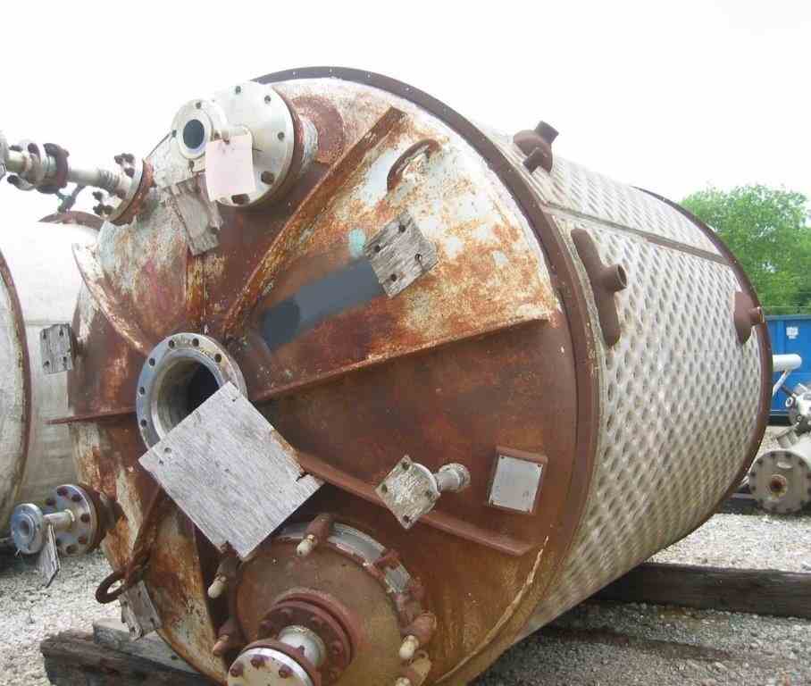 2500 Gal Pfaudler 316-SS Clad Stainless Steel Reactor Body