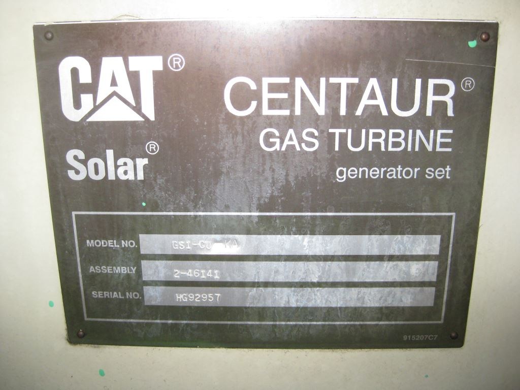 version serial generator 50  Centaur  Gas  New 8600 Solar Used  Generator Turbine