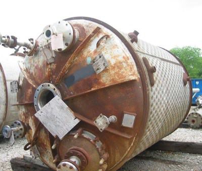 2500 Gal Pfaudler 316-SS Clad Stainless Steel Reactor Body