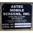 72 " Wide Astec Rectangular Screen / Separator