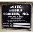 72 " Wide Astec Rectangular Screen / Separator